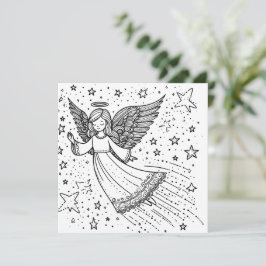 Schattigee kleurkunst Guardian Angel Feestdagenkaart