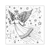 Schattigee kleurkunst Guardian Angel Rubberstempel (Afrduk)