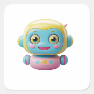 Schattigee Kleurrijke 3D Robot Sticker – Kawaii AI