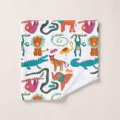 Schattigee kleurrijke Abstracte dieren Kinder Bad Handdoek (Wasdoekje)