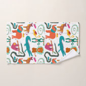 Schattigee kleurrijke Abstracte dieren Kinder Bad Handdoek (Handdoek)