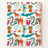 Schattigee Kleurrijke Abstracte Dieren Kinder Kuns Notitieboek (Achterkant)