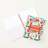 Schattigee Kleurrijke Abstracte Dieren Kinder Kuns Notitieboek (Binnen)