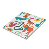 Schattigee kleurrijke Abstracte dieren Kinder Naad Tegeltje (Zijkant)