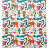 Schattigee kleurrijke Abstracte Dieren Kinder Patr Douchegordijn (Voorkant)