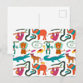 Schattigee kleurrijke Abstracte Dieren Kinder Patr Feestdagenkaart (Voorkant / Achterkant)