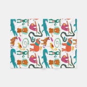 Schattigee kleurrijke Abstracte Dieren Kinder Patr Fleece Deken (Voorkant (Horizontaal))
