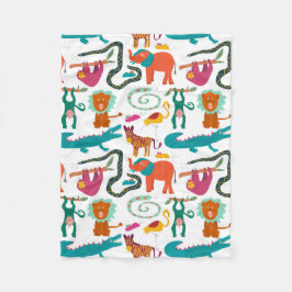 Schattigee kleurrijke Abstracte Dieren Kinder Patr Fleece Deken