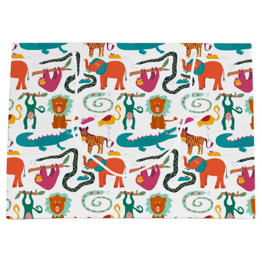 Schattigee kleurrijke Abstracte Dieren Kinder Patr Groot Cadeauzakje (Voorkant)