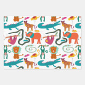Schattigee kleurrijke Abstracte Dieren Kinder Patr Inpakpapier Vel (Voorkant 2)