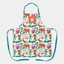Schattigee kleurrijke Abstracte Dieren Kinder Patr Schort