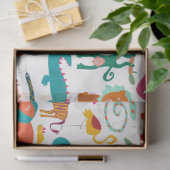 Schattigee kleurrijke Abstracte Dieren Kinder Patr Tissuepapier (Geschenk)