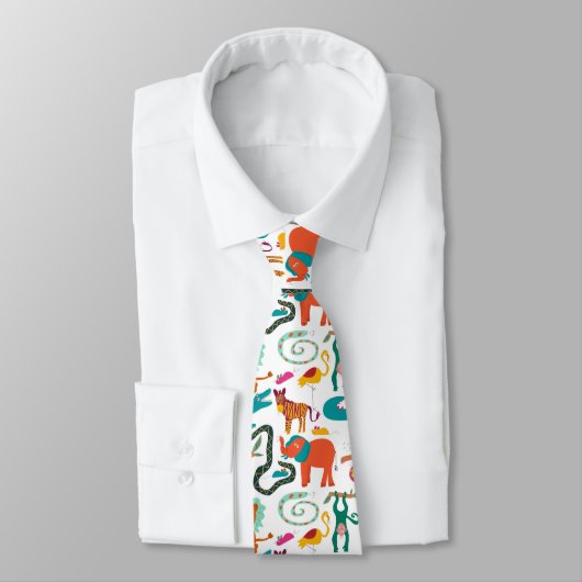 Schattigee kleurrijke Abstracte dieren Kinder Stropdas (Gebonden)