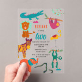 Schattigee Kleurrijke Abstracte Dieren Kinderen Ve Acryl Uitnodigingen (Insitu (Draagbaar))