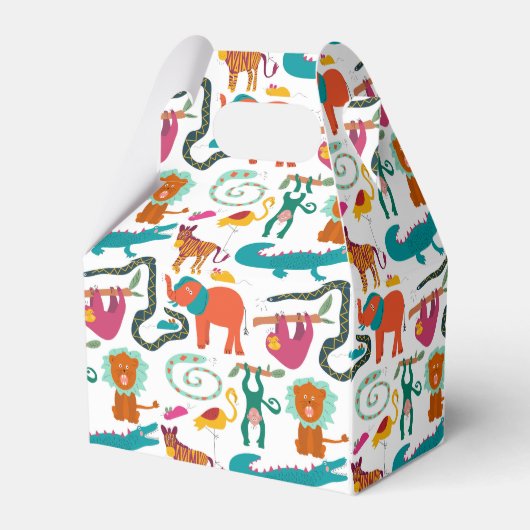 Schattigee Kleurrijke Abstracte Dieren Kinderen Ve Bedankdoosjes (Achterkant)