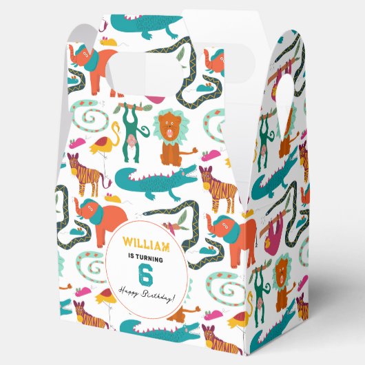 Schattigee Kleurrijke Abstracte Dieren Kinderen Ve Bedankdoosjes (Geopend)