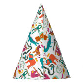 Schattigee Kleurrijke Abstracte Dieren Kinderen Ve Feesthoedjes (Achterkant)