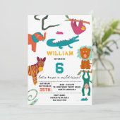 Schattigee Kleurrijke Abstracte Dieren Kinderen Ve Kaart (Staand voorkant)