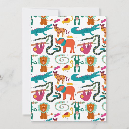 Schattigee Kleurrijke Abstracte Dieren Kinderen Ve Kaart (Achterkant)