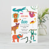 Schattigee Kleurrijke Abstracte Dieren Kinderen Ve Kaart (Staand voorkant)