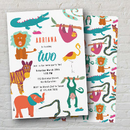 Schattigee Kleurrijke Abstracte Dieren Kinderen Ve Kaart