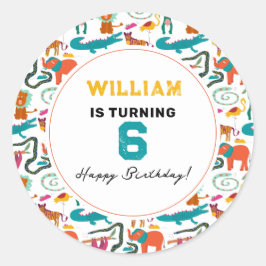 Schattigee Kleurrijke Abstracte Dieren Kinderen Ve Ronde Sticker