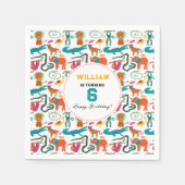 Schattigee Kleurrijke Abstracte Dieren Kinderen Ve Servet (Voorkant)