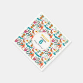 Schattigee Kleurrijke Abstracte Dieren Kinderen Ve Servet (Hoek)