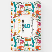 Schattigee Kleurrijke Abstracte Dieren Kinderen Ve Spandoek (Verticaal)