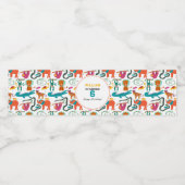 Schattigee Kleurrijke Abstracte Dieren Kinderen Ve Waterfles Etiket (Enkel label)