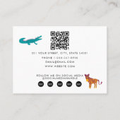 Schattigee Kleurrijke Abstracte Dieren Kinderopvan Visitekaartje (Achterkant)