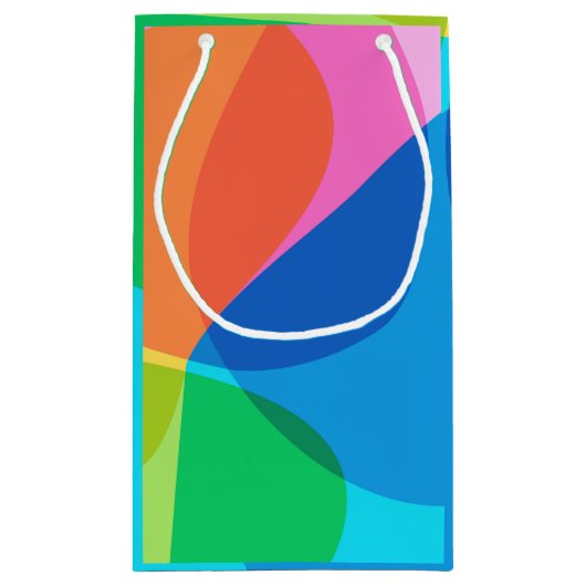 Schattigee Kleurrijke Abstracte Geometrische Regen Klein Cadeauzakje (Achterkant)