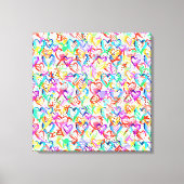Schattigee kleurrijke abstracte harten canvas prin (Voorkant)