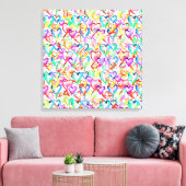 Schattigee kleurrijke abstracte harten canvas prin (Insitu (Woonkamer))