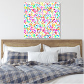 Schattigee kleurrijke abstracte harten canvas prin (Insitu (Slaapkamer))