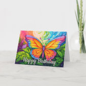 Schattigee kleurrijke Abstracte vlindertekening Kaart (Voorkant)