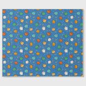 Schattigee Kleurrijke Afstudeerdop en Kastel op bl Cadeaupapier (Vlak)