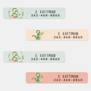 Schattigee Kleurrijke Alligator School Kinderopvan Labels