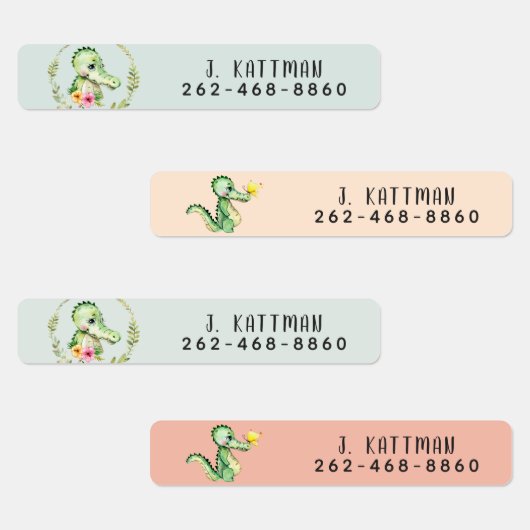 Schattigee Kleurrijke Alligator School Kinderopvan Labels (Groep)