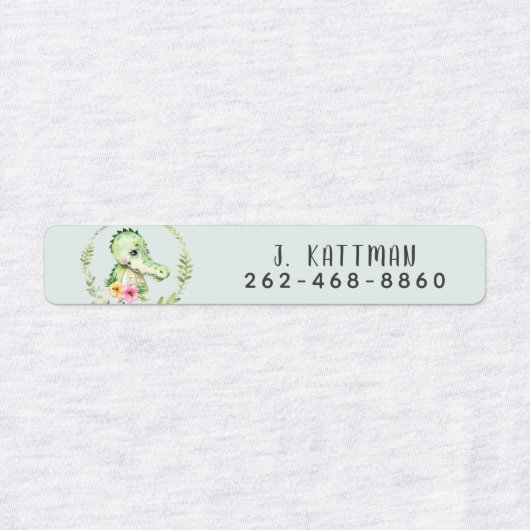 Schattigee Kleurrijke Alligator School Kinderopvan Labels (Design 1)