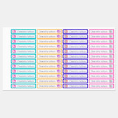 Schattigee Kleurrijke Alpaca Custom Name Labels Wa (Vel)