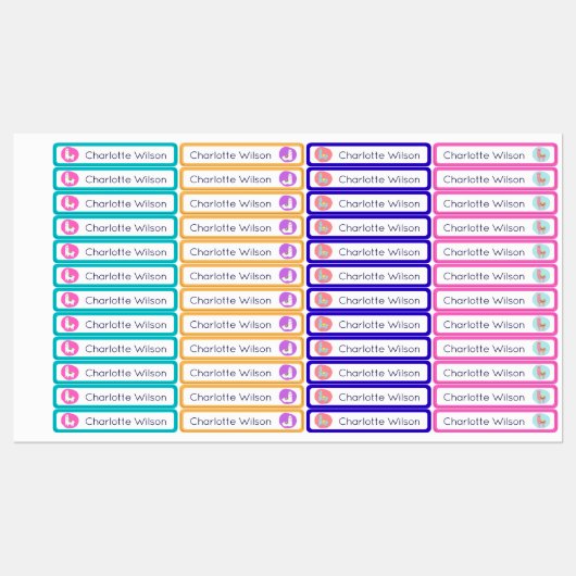 Schattigee Kleurrijke Alpaca Custom Name Labels Wa (Vel)