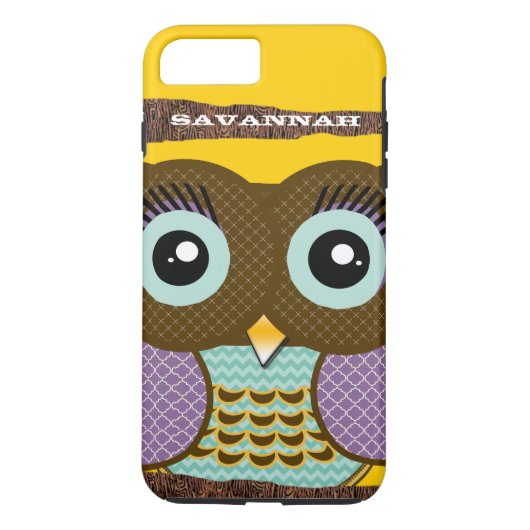 Schattigee kleurrijke Aqua Coral Owl Case-Mate iPhone Case (Achterkant)