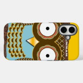 Schattigee Kleurrijke Aqua en Gele Uil Case-Mate iPhone Case (Achterkant (horizontaal))