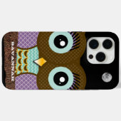 Schattigee Kleurrijke Aqua en Paarse Uil Case-Mate iPhone Case (Achterkant (horizontaal))