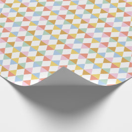 Schattigee Kleurrijke Argyles op wit Cadeaupapier