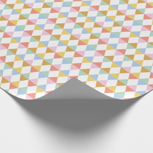 Schattigee Kleurrijke Argyles op wit Cadeaupapier (Hoek)