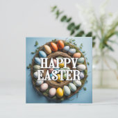 Schattigee kleurrijke Artsy Easter Egg Collage Kaart (Staand voorkant)