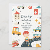 Schattigee kleurrijke auto's jongen Baby shower Kaart (Voorkant)