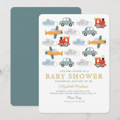 Schattigee kleurrijke auto's jongen Baby shower Kaart (Voorkant / Achterkant)